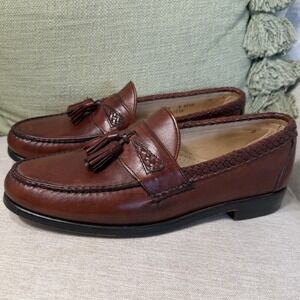 Allen Edmonds Maxfield Mahogany Brown Tassel Loafers Men's 9 D Leather Shoes